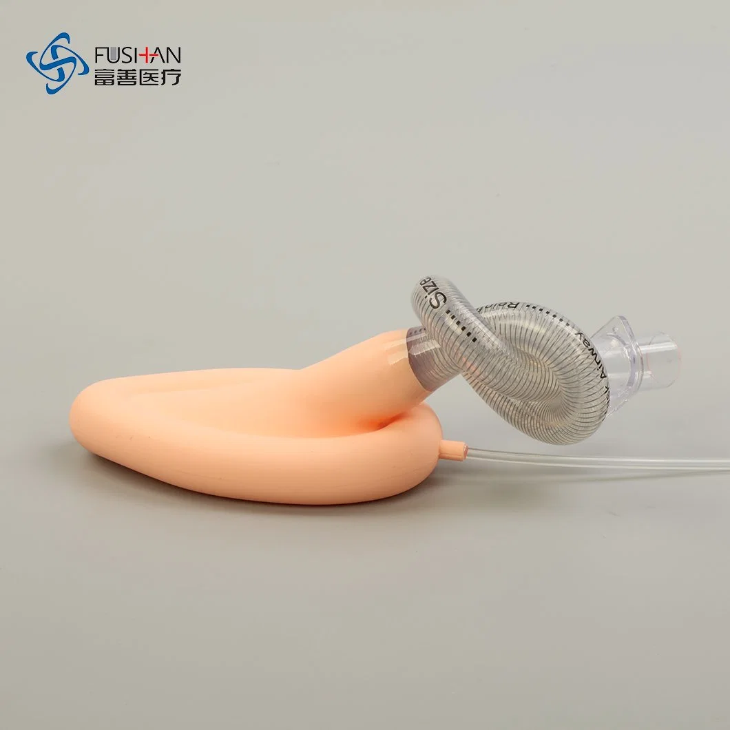 Disposable Reinforced Silicone Laryngeal Mask Airway with Stainless Steel Spring with Soft Flesh Colour Cuff and Inflation Tube with CE and ISO13485 FDA