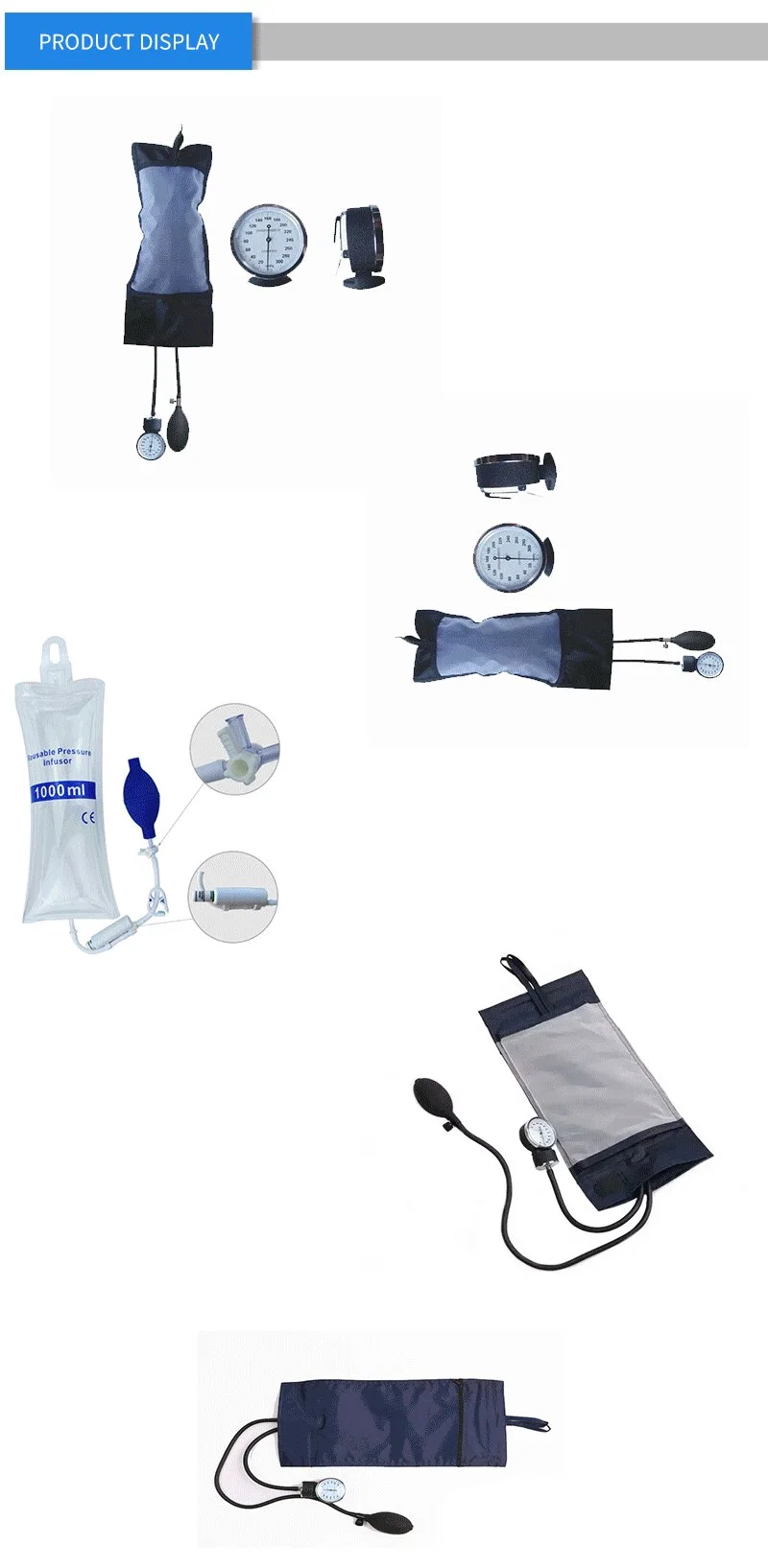 Medical 1000ml Manual Insufflator/Pressure Infusion Infusor Infuser Cuff Bag